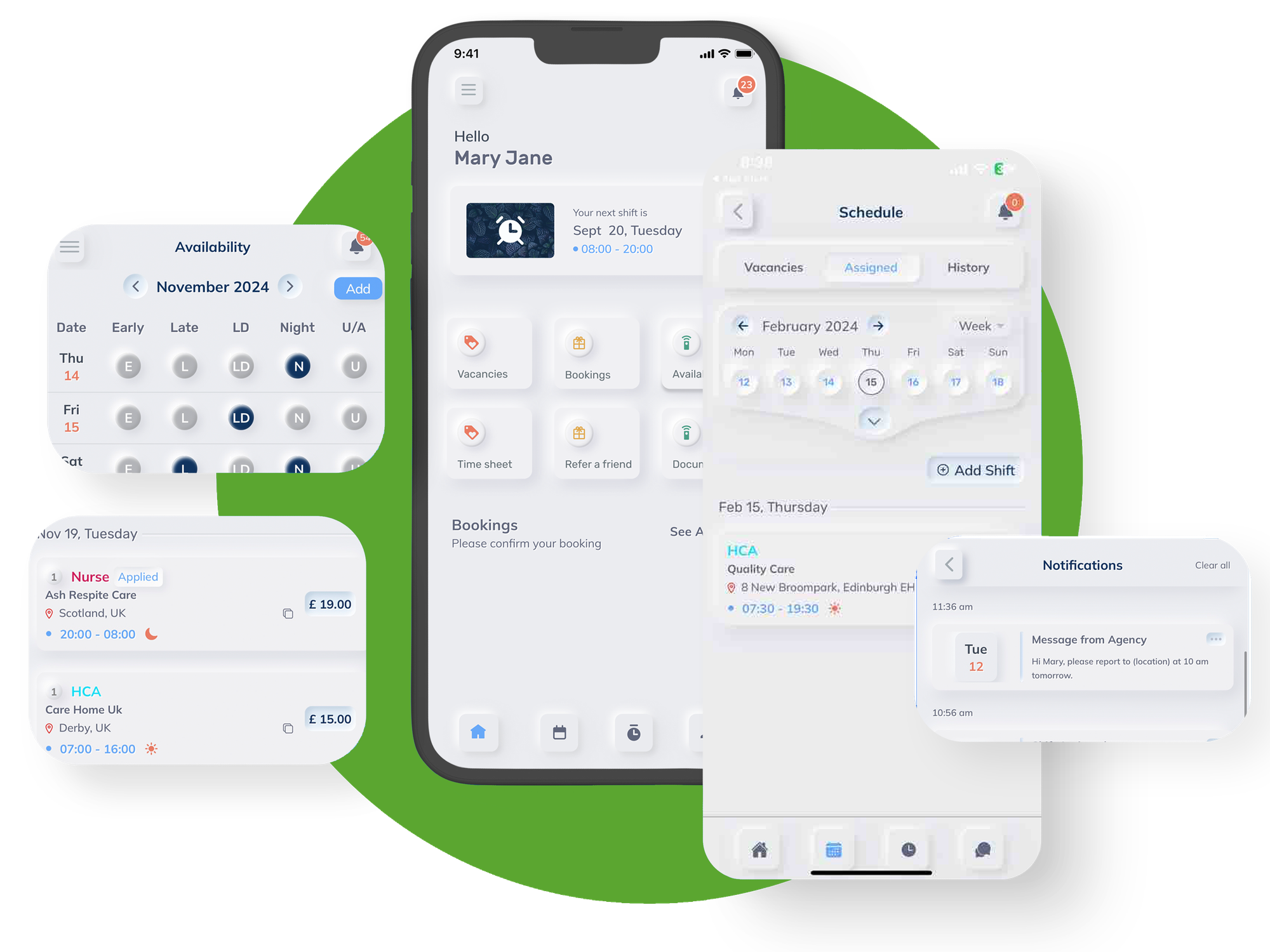 Pepper Staffing Mobile App - Staff Features
